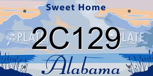 2C129 Alabama License Plate
