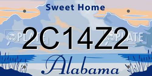 2C14Z2 Alabama License Plate