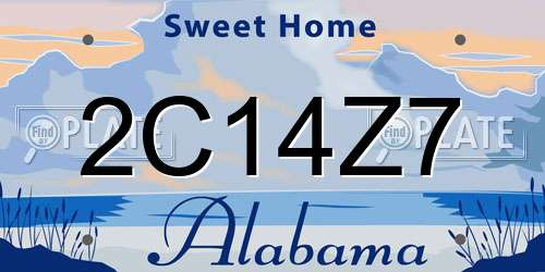 2C14Z7 Alabama License Plate