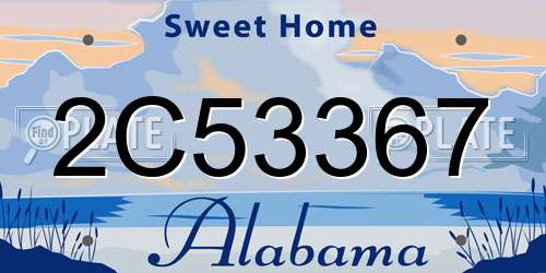 2C53367 Alabama License Plate