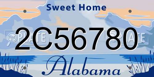 2C56780 Alabama License Plate
