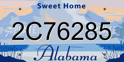 2C76285 Alabama License Plate