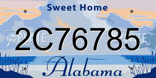 2C76785 Alabama License Plate