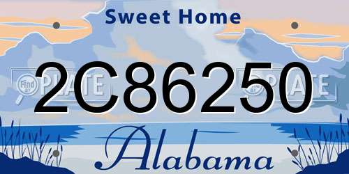 2C86250 Alabama License Plate
