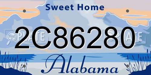 2C86280 Alabama License Plate