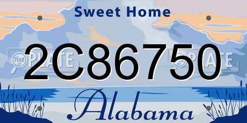 2C86750 Alabama License Plate