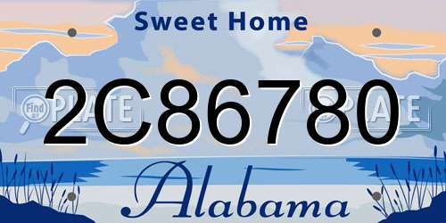 2C86780 Alabama License Plate
