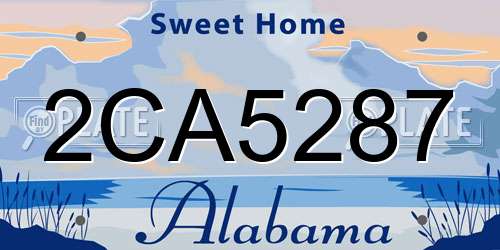 2CA5287 Alabama License Plate