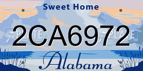 2CA6972 Alabama License Plate