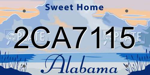 2CA7115 Alabama License Plate
