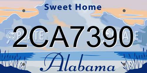 2CA7390 Alabama License Plate