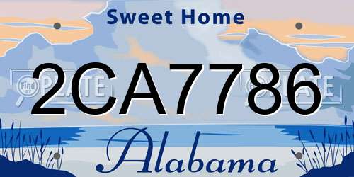 2CA7786 Alabama License Plate