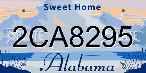 2CA8295 Alabama License Plate