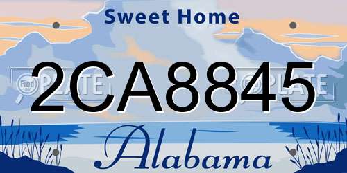 2CA8845 Alabama License Plate