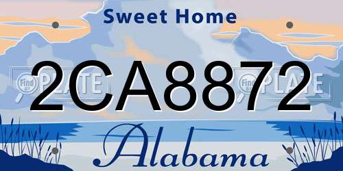 2CA8872 Alabama License Plate