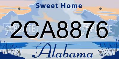 2CA8876 Alabama License Plate