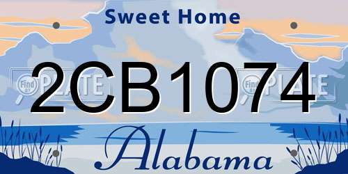 2CB1074 Alabama License Plate