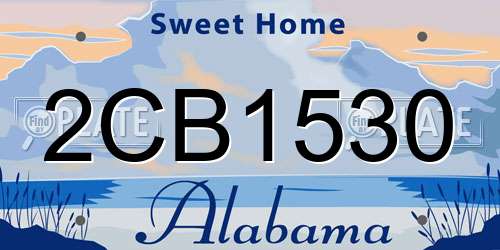 2CB1530 Alabama License Plate