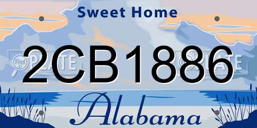 2CB1886 Alabama License Plate