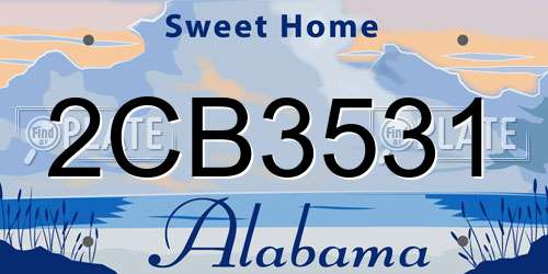 2CB3531 Alabama License Plate