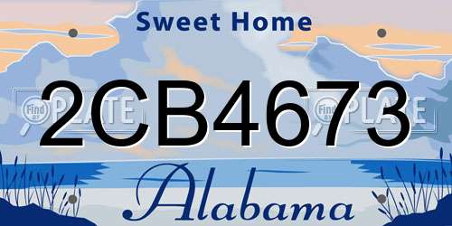 2CB4673 Alabama License Plate