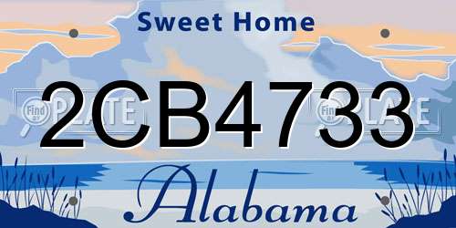2CB4733 Alabama License Plate