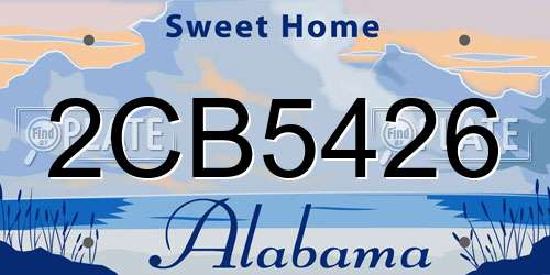 2CB5426 Alabama License Plate