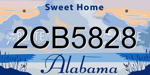 2CB5828 Alabama License Plate