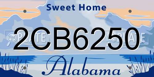 2CB6250 Alabama License Plate