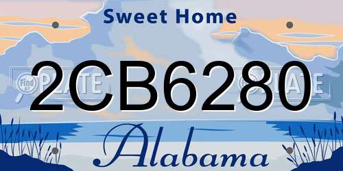 2CB6280 Alabama License Plate