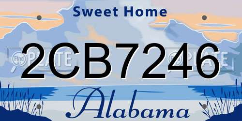 2CB7246 Alabama License Plate