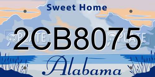 2CB8075 Alabama License Plate