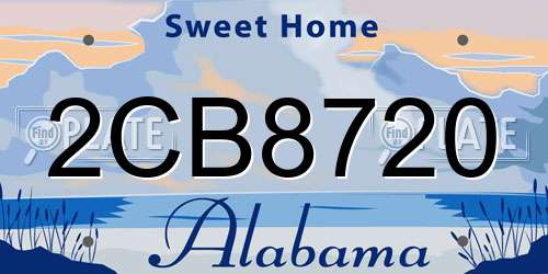 2CB8720 Alabama License Plate
