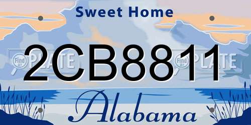 2CB8811 Alabama License Plate