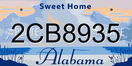2CB8935 Alabama License Plate