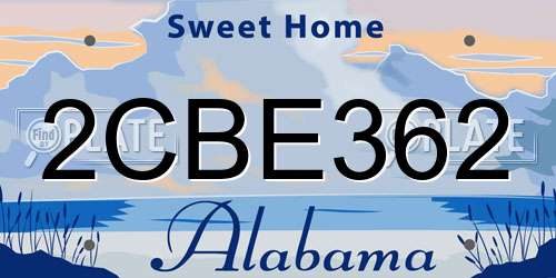 2CBE362 Alabama License Plate