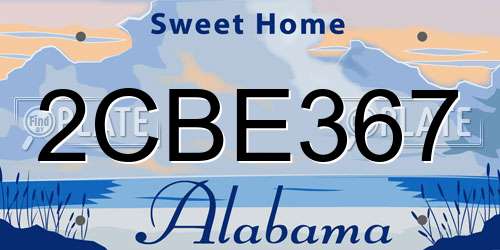 2CBE367 Alabama License Plate