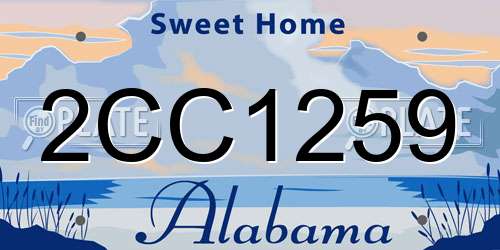 2CC1259 Alabama License Plate