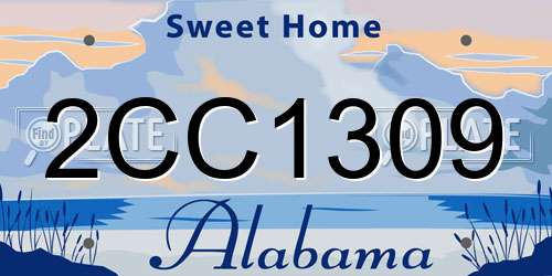 2CC1309 Alabama License Plate