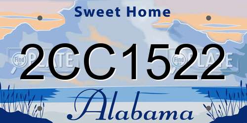 2CC1522 Alabama License Plate