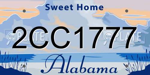 2CC1777 Alabama License Plate
