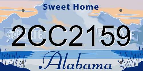 2CC2159 Alabama License Plate