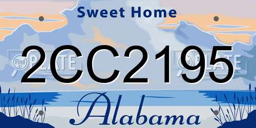 2CC2195 Alabama License Plate