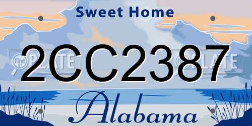 2CC2387 Alabama License Plate