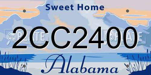 2CC2400 Alabama License Plate