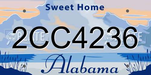2CC4236 Alabama License Plate