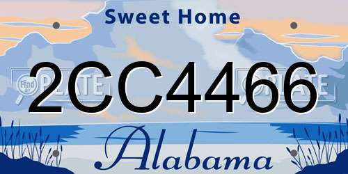2CC4466 Alabama License Plate