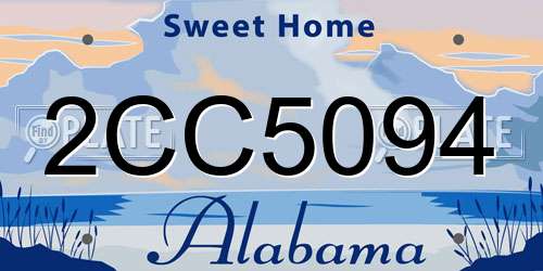 2CC5094 Alabama License Plate
