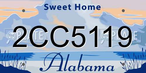 2CC5119 Alabama License Plate