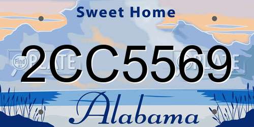 2CC5569 Alabama License Plate